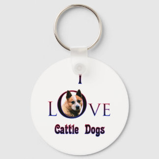Australian Cattle Dog I Love Keychain