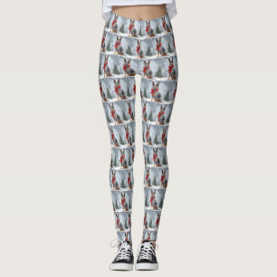 Australian Cattle Dog in Snow Christmas Leggings