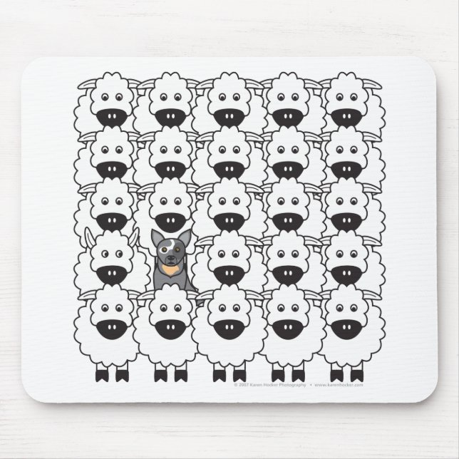 Australian Cattle Dog in the Sheep Mouse Pad (Front)