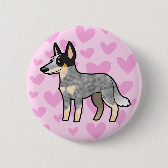 Australian Cattle Dog / Kelpie Love 2 Inch Round Button (Front)