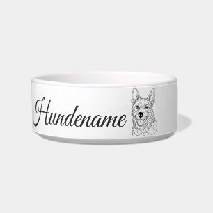 Australian Cattle Dog Line Art personalized bowl