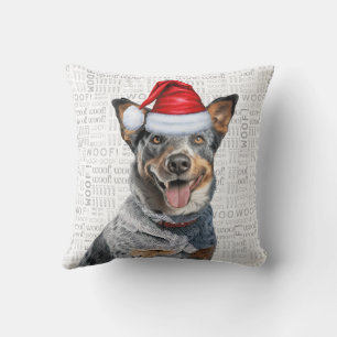 Australian Cattle Dog Lover Christmas Holiday Throw Pillow
