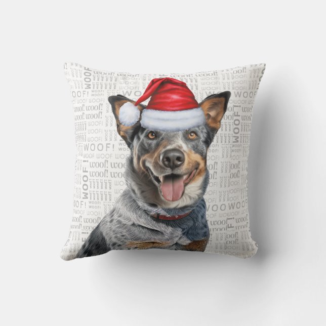 Australian Cattle Dog Lover Christmas Holiday Throw Pillow (Back)