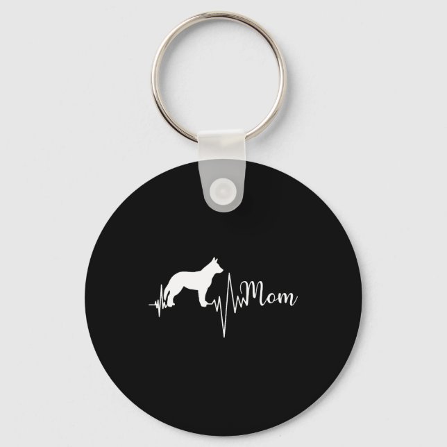 Australian Cattle Dog Mama Heartbeat Keychain (Front)