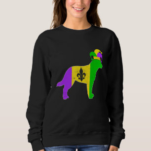 Australian Cattle Dog Mardi Gras Carnival Funny Pu Sweatshirt