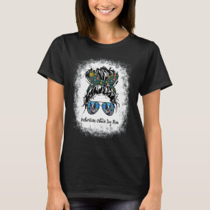 Australian Cattle Dog Mom Bleached Messy Bun Mothe T-Shirt