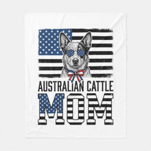 Australian Cattle Dog Mom Patriotic Vintage Shirt_ Fleece Blanket