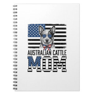 Australian Cattle Dog Mom Patriotic Vintage Shirt_ Notebook