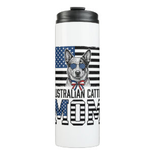 Australian Cattle Dog Mom Patriotic Vintage Shirt_ Thermal Tumbler