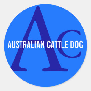 Australian Cattle Dog Monogram Classic Round Sticker