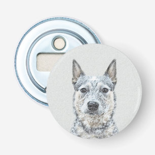 Australian Cattle Dog Painting - Cute Original Art Bottle Opener