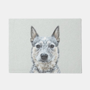 Australian Cattle Dog Painting - Cute Original Art Doormat