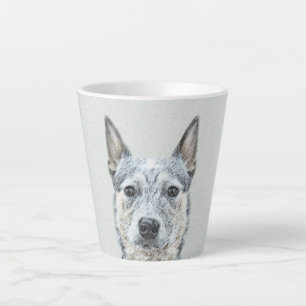 Australian Cattle Dog Painting - Cute Original Art Latte Mug