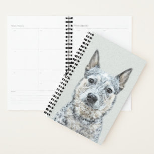 Australian Cattle Dog Painting - Cute Original Art Planner