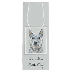 Australian Cattle Dog Painting - Cute Original Art Wine Gift Bag