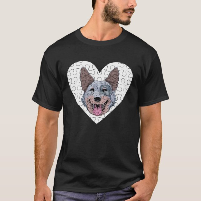 Australian Cattle Dog Puzzle T-Shirt (Front)