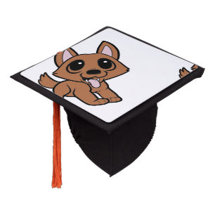 australian cattle dog red cartoon graduation cap topper