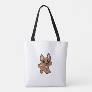 australian cattle dog red cartoon tote bag