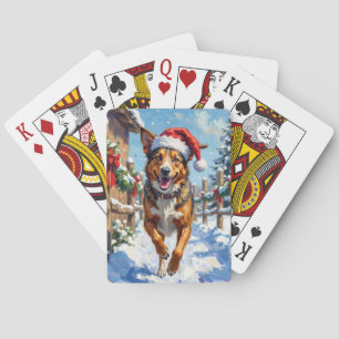 Australian Cattle Dog Red Heeler Christmas Playing Cards