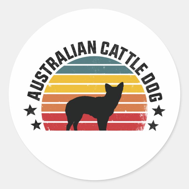 australian cattle dog, red heeler dog classic round sticker (Front)