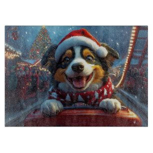 Australian Cattle Dog Roller Coaster Christmas Cutting Board