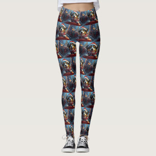 Australian Cattle Dog Roller Coaster Christmas Leggings