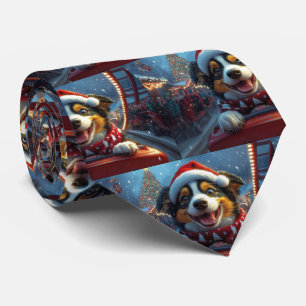 Australian Cattle Dog Roller Coaster Christmas Tie