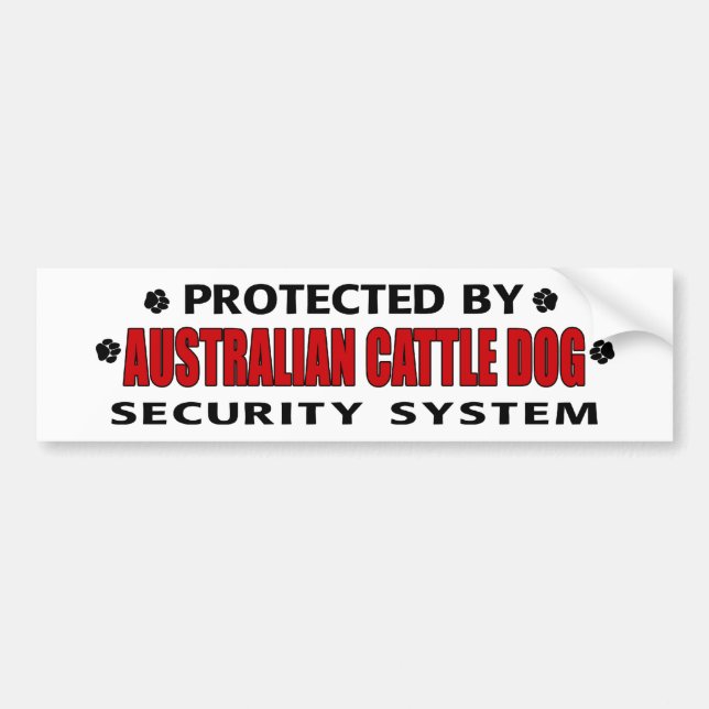 Australian Cattle Dog Security Bumper Sticker (Front)