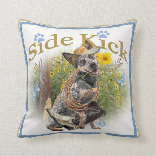 Australian Cattle Dog Side Kick Throw Pillow