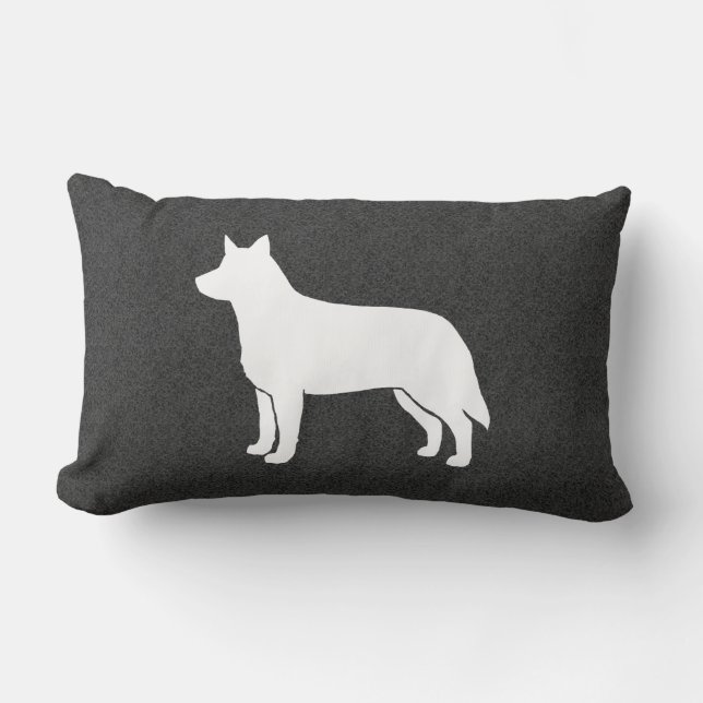 Australian Cattle Dog Silhouette Lumbar Pillow (Front)
