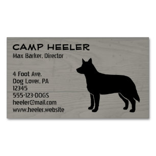 Australian Cattle Dog Silhouette Magnetic Business Card