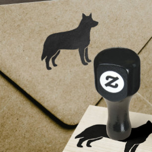 Australian Cattle Dog Silhouette Rubber Stamp