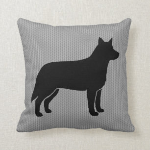 Australian Cattle Dog Silhouette Throw Pillow
