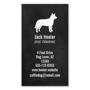 Australian Cattle Dog Silhouette Vertical Magnetic Business Card