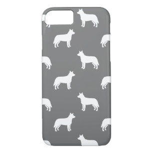 Australian Cattle Dog Silhouettes Pattern Grey Case-Mate iPhone Case