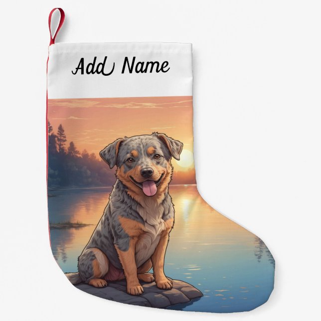 Australian Cattle Dog Small Christmas Stocking (Front)