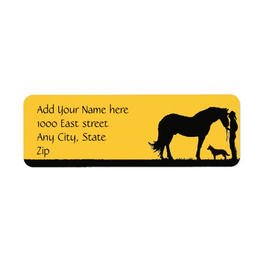 Australian Cattle Dog Sunset Silhouette Return Address Label