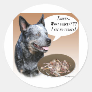 Australian Cattle Dog Turkey Classic Round Sticker