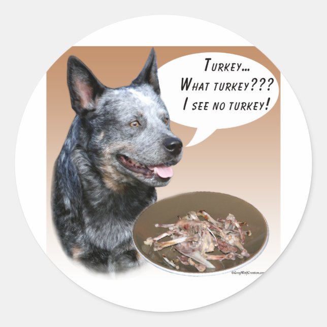 Australian Cattle Dog Turkey Classic Round Sticker (Front)