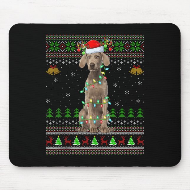 Australian Cattle Dog Ugly Christmas Sweaters Holi Mouse Pad (Front)