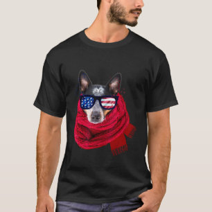 Australian Cattle Dog Usa Flag Merica I Cute Cattl T-Shirt