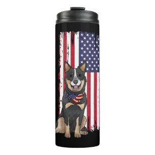 Australian Cattle Dog Usa Flag Thermal Tumbler