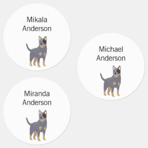Australian Cattle Dog waterproof name labels 