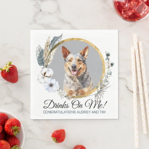 Australian Cattle Dog Wedding Napkin with Photo