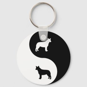 Australian Cattle Dog Yin Yang Keychain