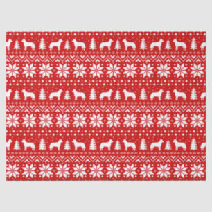 Australian Cattle Dogs Christmas Pattern Red Tissue Paper