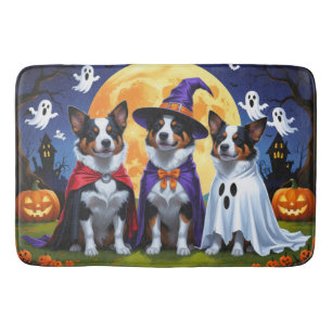 Australian Cattle Dogs Pumpkin Halloween Funny Bath Mat