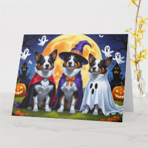 Australian Cattle Dogs Pumpkin Halloween Funny Card