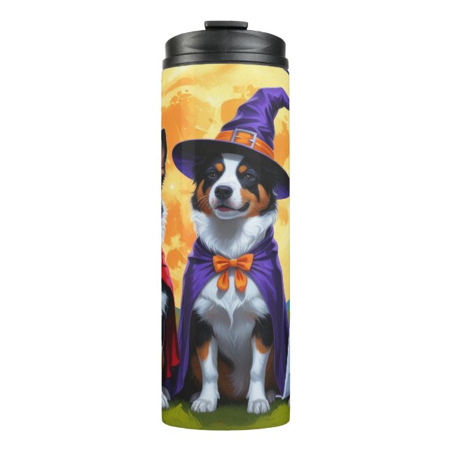 Australian Cattle Dogs Pumpkin Halloween Funny Thermal Tumbler (Front)