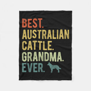 Australian Cattle Grandma Ever Dog Lovers Mother's Fleece Blanket
